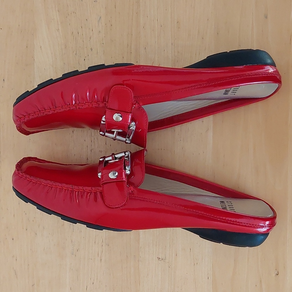 Stuart Weitzman Red Patent Leather Mules - Picture 8 of 15